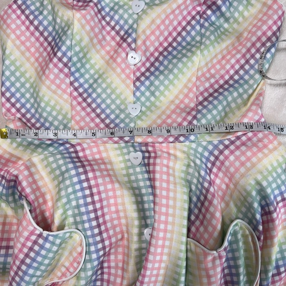 ✨ Voodoo Vixen Trixxie Rainbow Gingham Dress – Size L ✨ - Picture 8 of 12